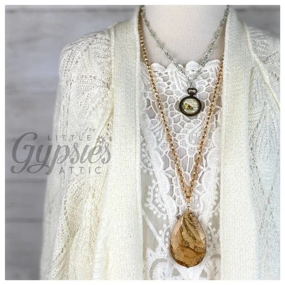 Handmade Woodland Jasper Long Necklace - Picture 5 of 8